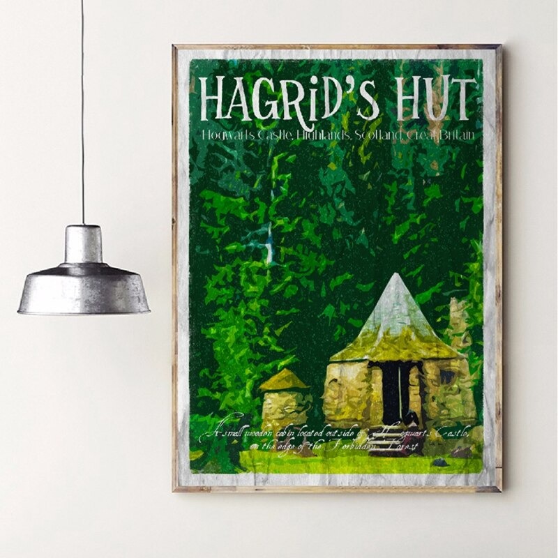 Affiches Harry Potter style voyage (Hogwarts, Diagon Alley, Hagrid's Hut...) - /medias/16018052116.jpg